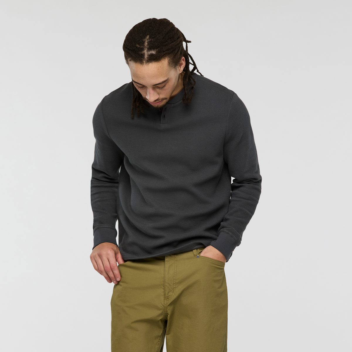 Atajo Long-Sleeve Waffle Henley - Men's — image 8