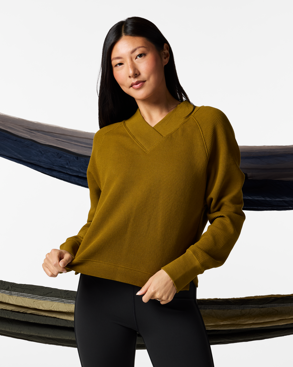 Atajo Long-Sleeve Waffle V-Neck - Women's — image 1