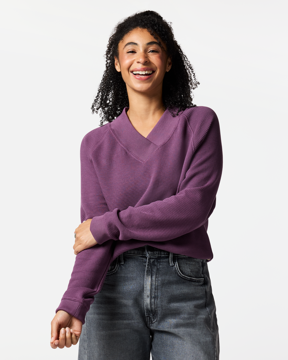 Atajo Long-Sleeve Waffle V-Neck - Women's — image 13